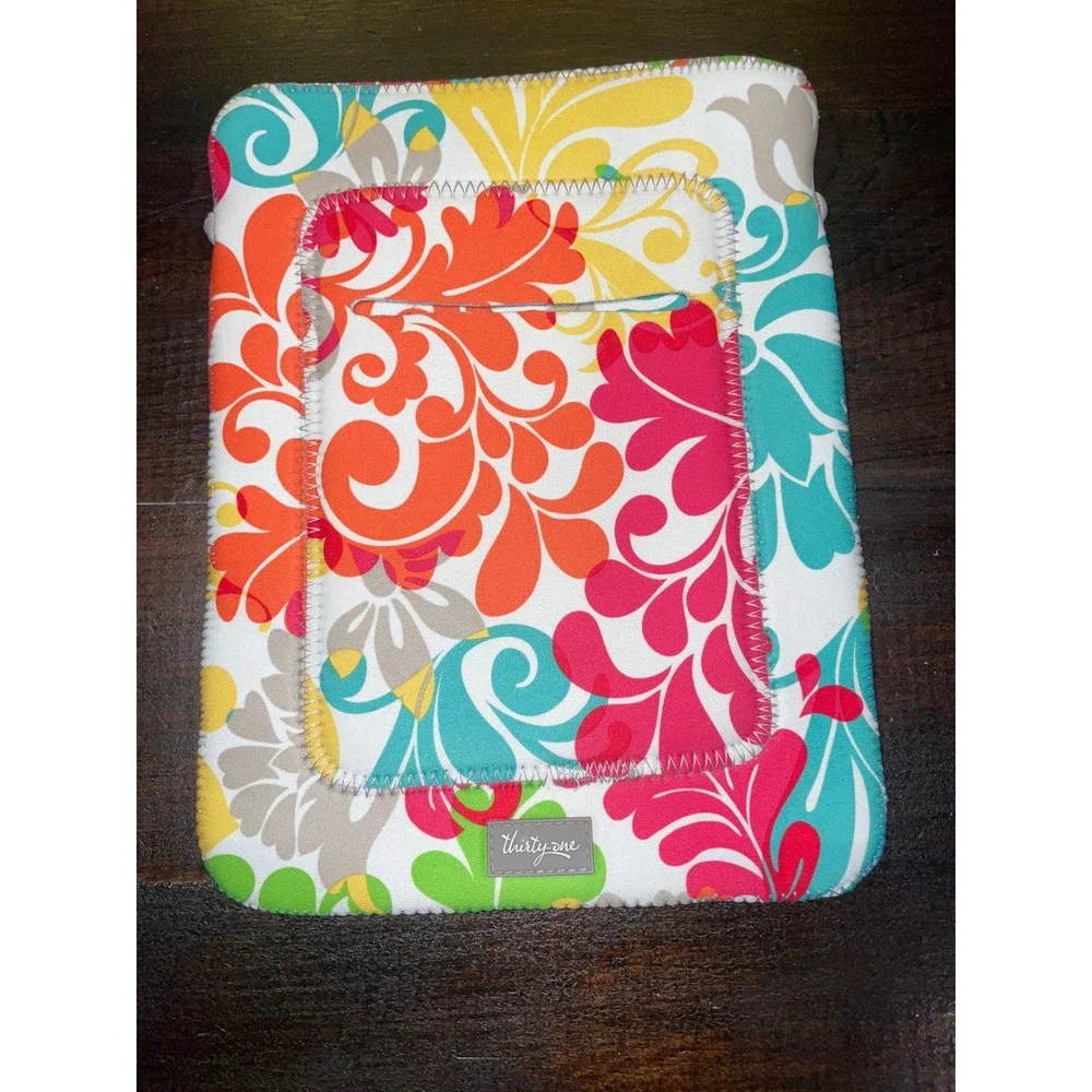 Thirty One Floral‎ Sleeve Tablet iPad Kindle Cover Pouch Case Bright Colors